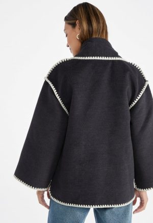 Whip Stitch Scarf Coat