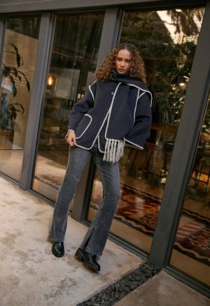 Whip Stitch Scarf Coat