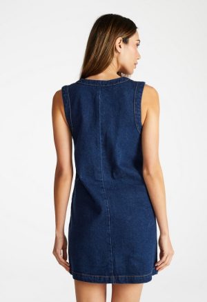 Denim Button Front Shift Dress