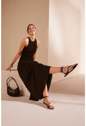 Halter Eyelet Maxi Dress