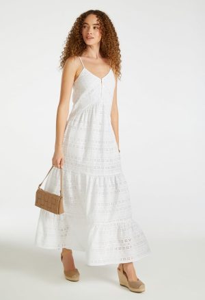 Eyelet Tiered Maxi Dress