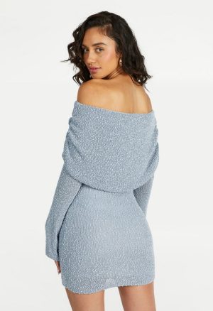 Off The Shoulder Long Sleeve Mini Dress