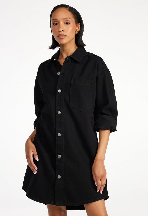 Denim Boyfriend Shirt Dress