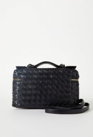 Mixed Material Top Handle Crossbody