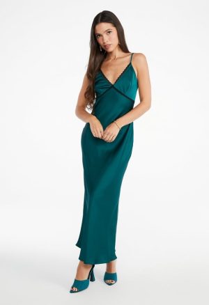 Lace Trim Maxi Slip Dress