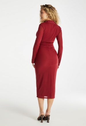 Ruched Front Midi Dress
