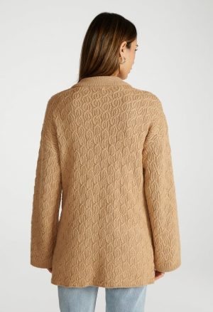 Cable Knit Shawl Cardigan