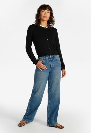 Cropped Fine Knit Cardigan