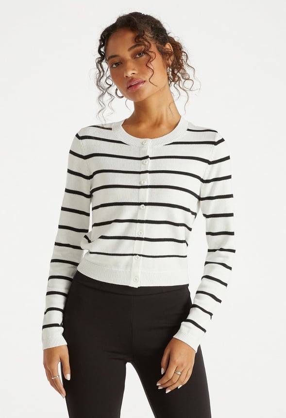 Cropped Fine Knit Cardigan