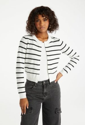 Cropped Fine Knit Cardigan