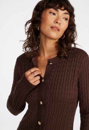 Cable Knit Cardigan Dress