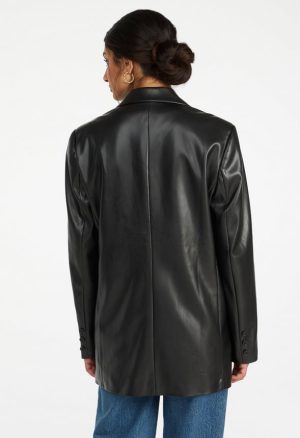 Oversized Faux Leather Blazer