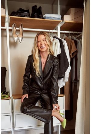 Oversized Faux Leather Blazer