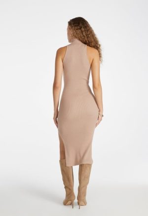 Mock Neck Sweater Midi Dress