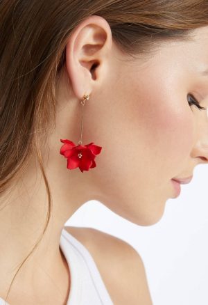Xyla Color Coated Petals Flowers Drop Earrings