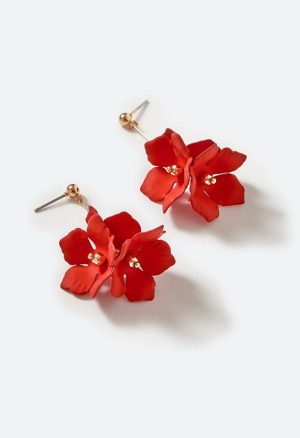 Xyla Color Coated Petals Flowers Drop Earrings