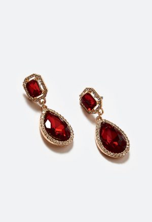 Jules Linked Glass Stone Drop Earrings