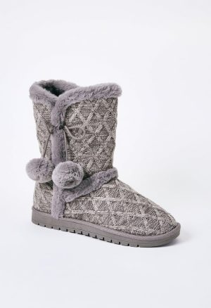 Idina Knit Fuzzie Bootie