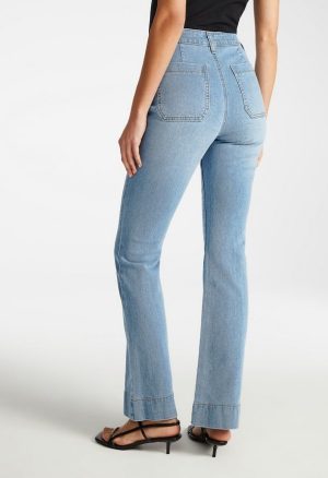 Patch Pocket Flare Leg Jeans
