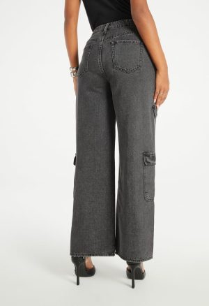 Mid Rise Wide Leg Cargo Pants