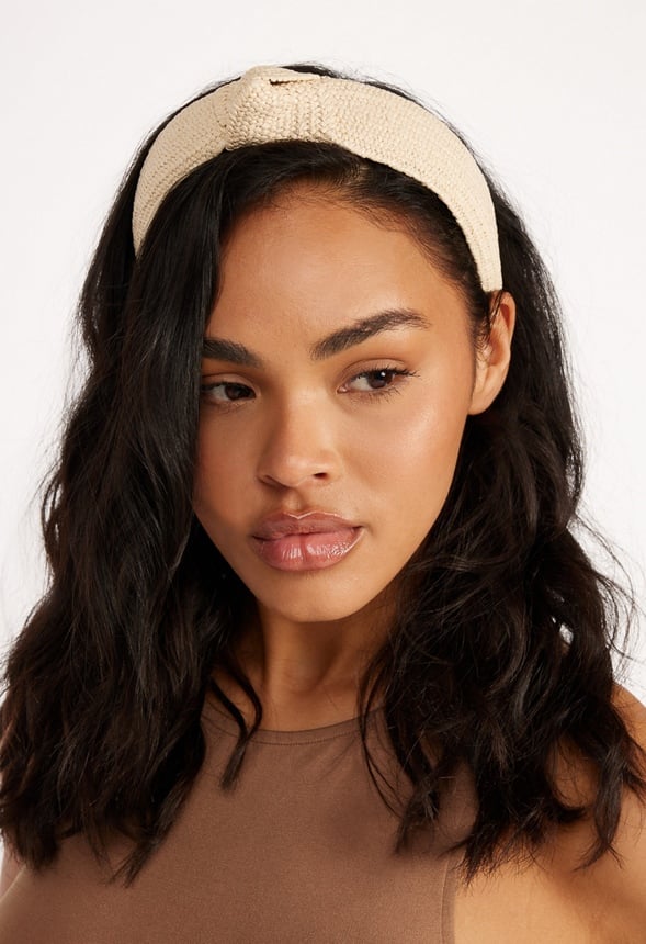 Heidi Woven Raffia Alice Band With Knot