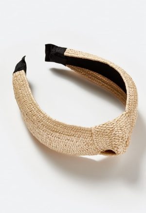 Heidi Woven Raffia Alice Band With Knot