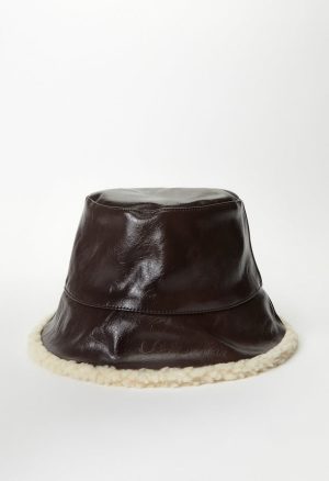 Shearling Trim Bucket Hat