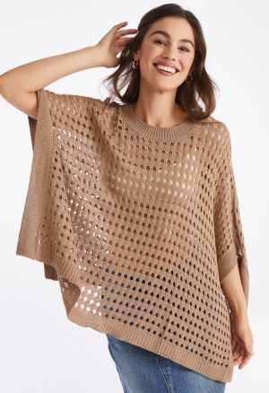 Loose Crochet Knit Ruana