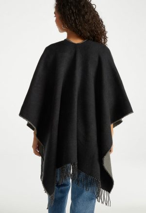 Reversible Frayed Ruana