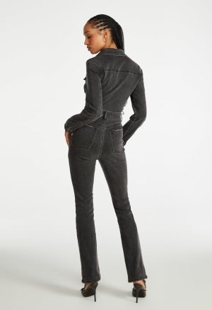 Long Sleeve Denim Jumpsuit