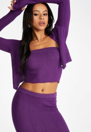 Lurex Rib Bandeau Top