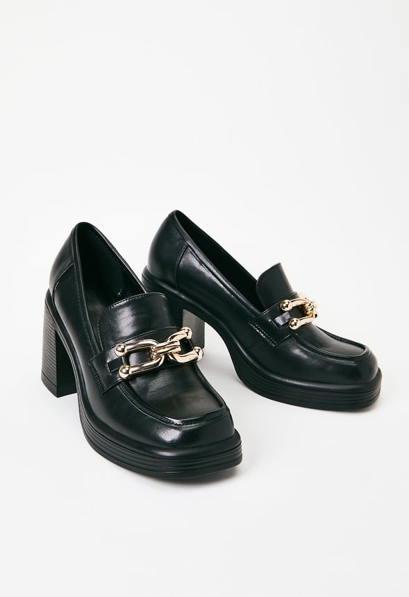 Daria Block Heeled Loafer Pump