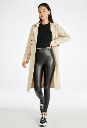 TUMMY TAMER FAUX LEATHER ANKLE LEGGING