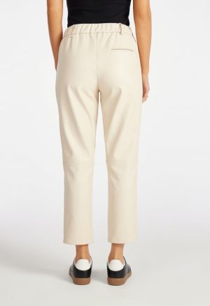 Straight Crop Leather Trousers