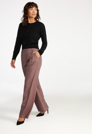 Tailored Wide Leg Pleat Front Trousers