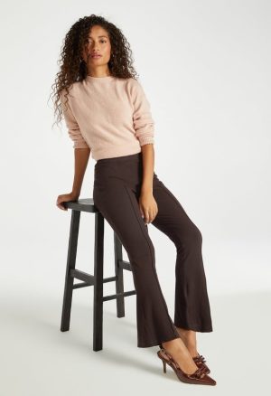 Crop Flare Rib Pants