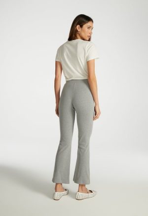 Crop Flare Rib Pants