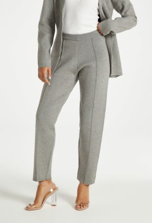 Knit High Rise Pintuck Trousers