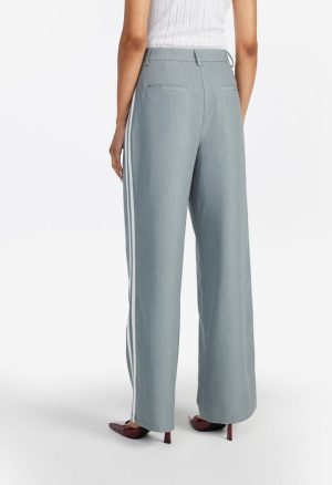 Tailored Mid Rise Racer Wide Leg Trousers