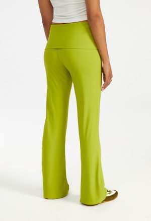 Draped Wide Leg Foldover Pants
