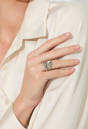 Noeme Ornate Glass Stone Ring Stack