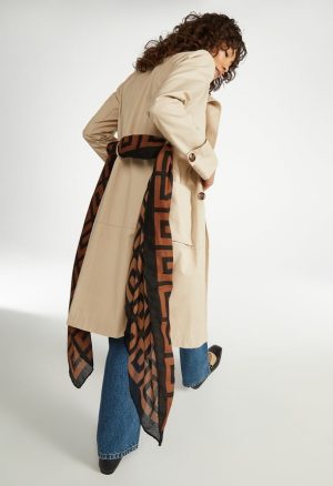 Jade Geometric Interlocking Large Woven Scarf