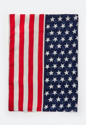 Hira 4th Of July Long Woven Fabric Scarf