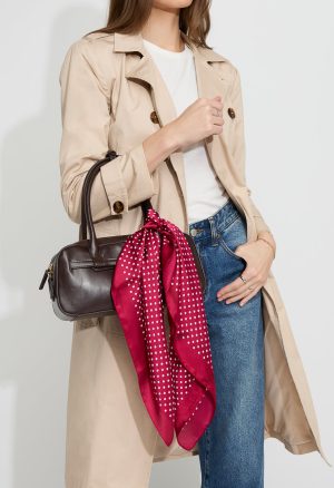 Dolly Polka Dot Silk Like Square Scarf