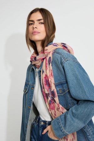 Flo Long Woven Floral Rectangle Scarf