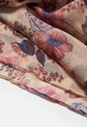 Flo Long Woven Floral Rectangle Scarf