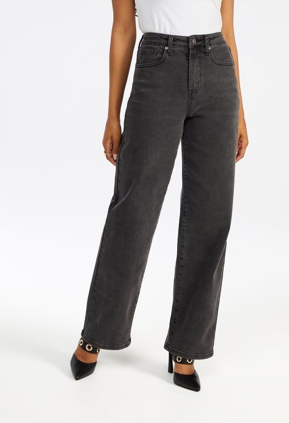 Ultra High Rise Straight Leg Denim Jeans