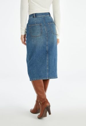 Evan Denim Midi Skirt