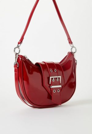 Belted Half Moon Shoulder Bag