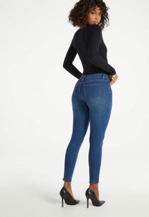 Mid Rise Pintuck Ankle Skinny Jeans
